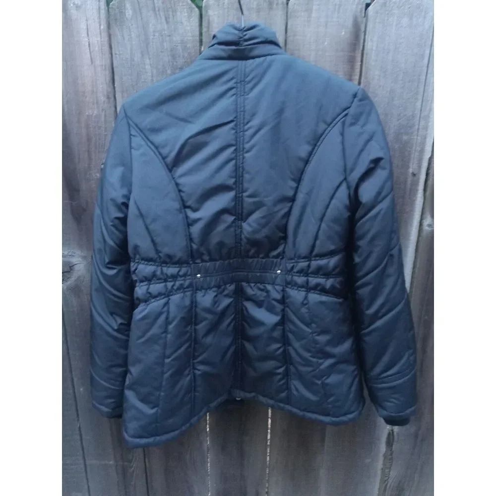 Black Gathered Waist Centrigrade Winter Jacket Xs‎